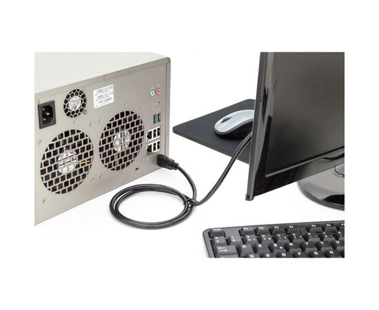 Кабель мультимедийный HDMI M to HDMI M 2.0m 4K60Hz w/Ethernet black Digitus (DB-330123-020-S), изображение 6