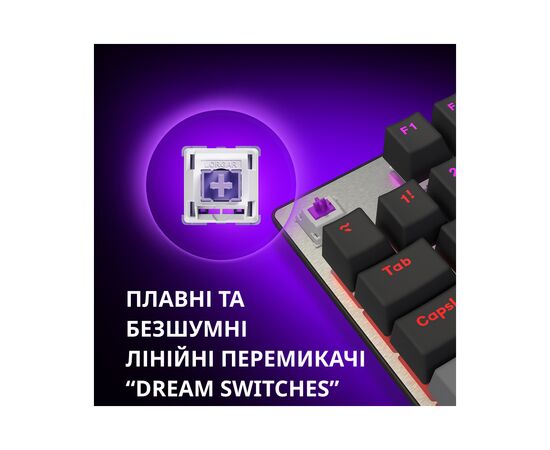Клавиатура Lorgar Azar 514TKL RGB Mechanical USB UA Black/Grey (LRG-GK514TKL-BK-UA), изображение 7