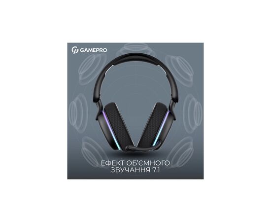 Наушники GamePro Asgard Bragi 7.1 RGB Tri-Mod Black (HSW250B), изображение 9