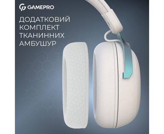 Наушники GamePro Asgard Freya Pro Wireless White/Blue (HSW201WB), изображение 11