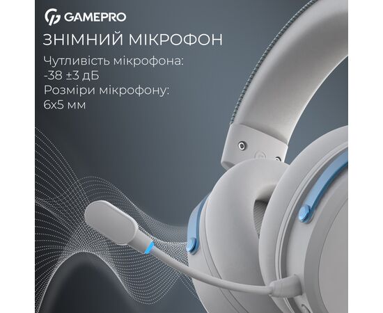 Наушники GamePro Asgard Skadi Wireless White/Blue (HSW191WB), изображение 9