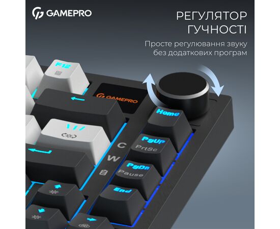 Клавиатура GamePro Asgard Valhalla Pro Rainy Switch Bluetooth/2.4G/USB USB White with display (MK160W-D-Pro), изображение 5