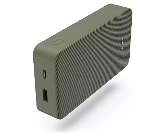 Батарея універсальна Hama 20000mAh, 15W/5V/3A, USB-C, USB-A, green (00201716), зображення 2