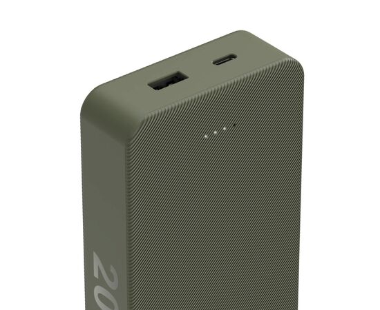 Батарея універсальна Hama 20000mAh, 15W/5V/3A, USB-C, USB-A, green (00201716), зображення 4