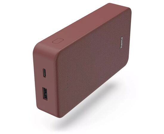 Батарея універсальна Hama 20000mAh, 15W/5V/3A, USB-C, USB-A, red (00201717), зображення 2