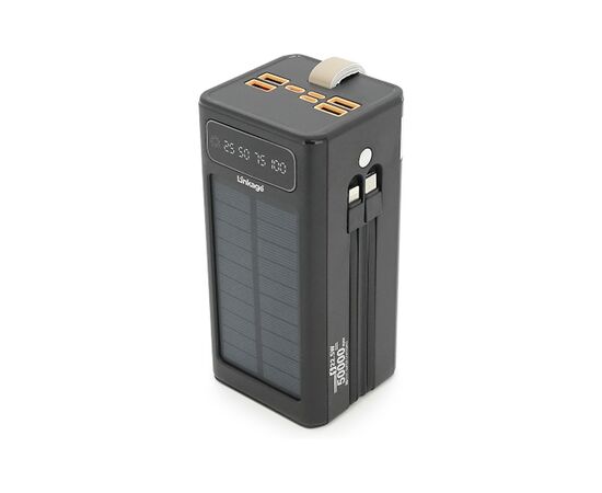 Батарея універсальна Linkage 50000mAh, Solar, 22.5W, cables Туре-С+Lighting, Black (LKP-47), зображення 3