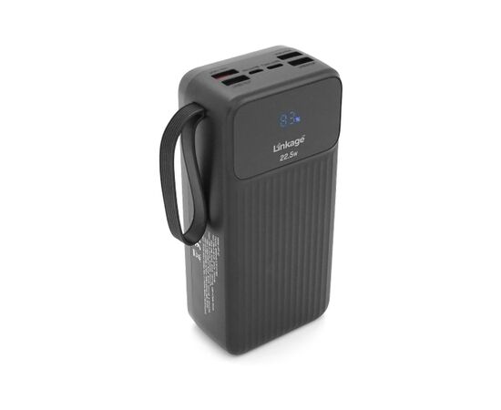 Батарея універсальна Linkage 30000mAh, 22.5W, cables Type-C+Lighting+Micro+USB, Black (LKP-42)