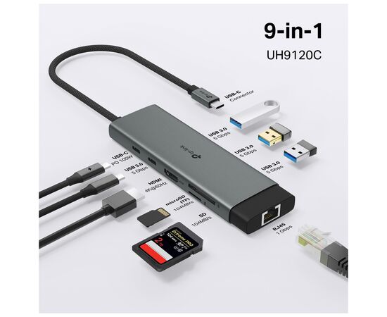 Порт-репликатор TP-Link USB Type-C 9-в-1 (UH9120C), изображение 4