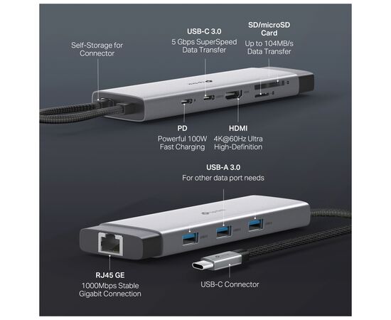 Порт-репликатор TP-Link USB Type-C 9-в-1 (UH9120C), изображение 5