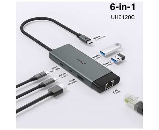 Порт-репликатор TP-Link USB Type-C 6-в-1 (UH6120C), изображение 4