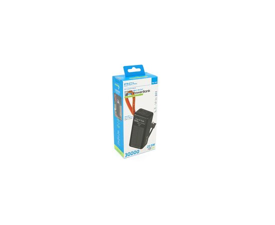 Батарея универсальная ACL 30000mAh, Solar, 22.5W, cables Type-C + Lighting, Black (ACL PW-141), изображение 5