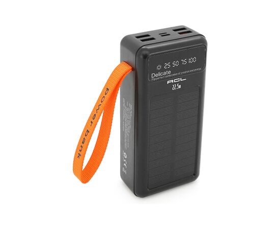 Батарея универсальная ACL 30000mAh, Solar, 22.5W, cables Type-C + Lighting, Black (ACL PW-141)