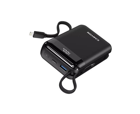 Батарея універсальна Canyon 20000mAh OnPower 204 PD/20W Built-in Lightning Cable (CNS-CPB204B), зображення 3