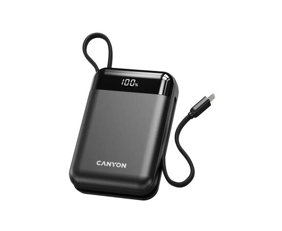 Батарея універсальна Canyon 20000mAh OnPower 204 PD/20W Built-in Lightning Cable (CNS-CPB204B)