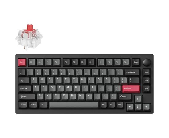 Клавіатура Lemokey P1 Pro Super Red RGB Wireless/Bluetooth/USB Carbon Black (P1P-M1-UA)