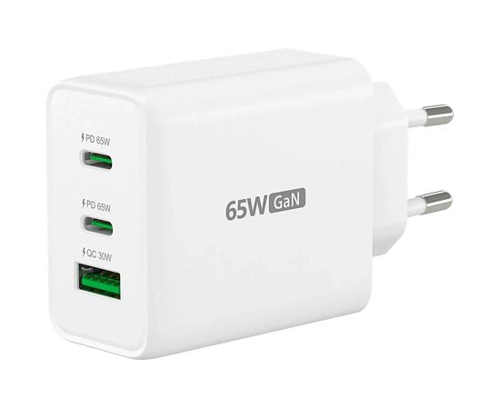 Зарядний пристрій J5create 1xUSB + 2xUSB-C 65W GaN QC3.0/PD/PPS (JUP3365E-EN), зображення 2