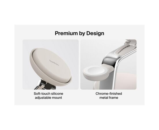 Зарядное устройство Belkin UltraCharge Pro Wireless 3-in-1 25W sand (WIZ040KQSD), изображение 5