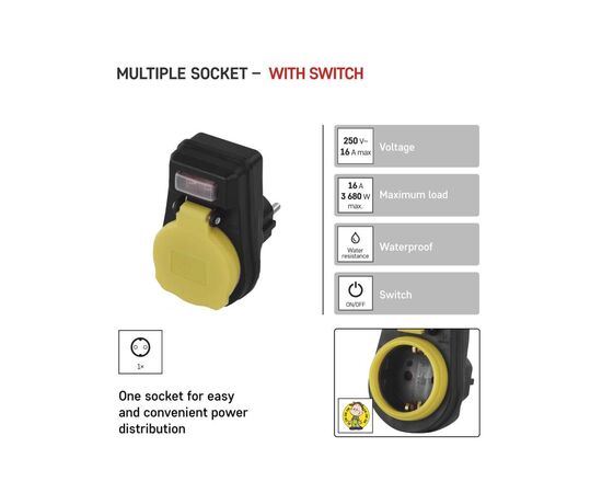 Розетка EMOS 16A 250V IP44 одинарна (P00292), изображение 7