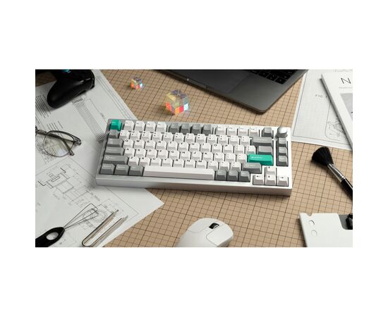 Клавіатура Lemokey P1 Pro Super Red RGB Wireless/Bluetooth/USB Space Silver (P1P-X1-UA), зображення 2