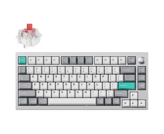 Клавіатура Lemokey P1 Pro Super Red RGB Wireless/Bluetooth/USB Space Silver (P1P-X1-UA)