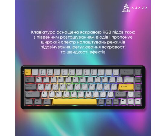 Клавиатура Ajazz AK680 MAX Magnetic Switch RGB USB Black (AK680-M-BGY-AW), изображение 7