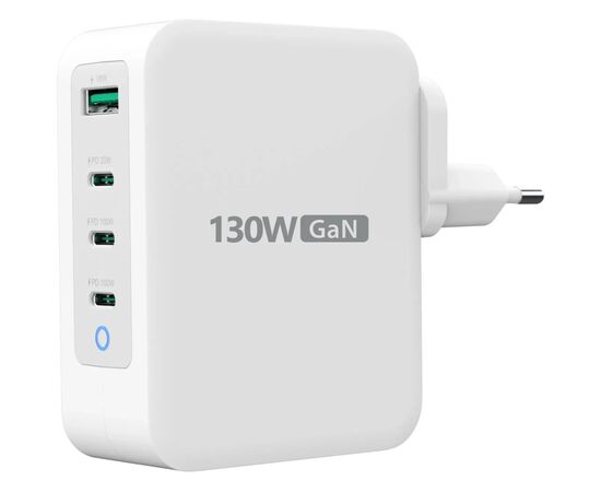 Зарядний пристрій J5create 1xUSB + 3xUSB-C 130W GaN QC3.0/PD/PPS (JUP43130E-EN), зображення 2