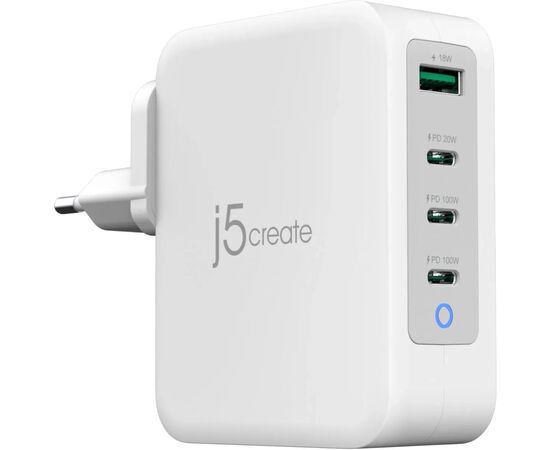 Зарядний пристрій J5create 1xUSB + 3xUSB-C 130W GaN QC3.0/PD/PPS (JUP43130E-EN)