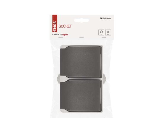 Розетка EMOS 16A 250V IP44 подвійна (A1396.1), изображение 5