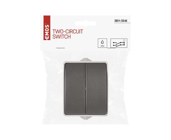 Выключатель EMOS C.5 IP54 подвійний (A1398.1), изображение 5