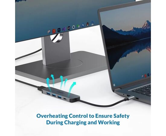 Концентратор Acer USB-C 5-in-1 3xUSB 3.0 + HDMI + USB-C gray (HP.DSCAB.021), изображение 5