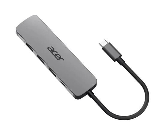 Концентратор Acer USB-C 5-in-1 3xUSB 3.0 + HDMI + USB-C gray (HP.DSCAB.021)