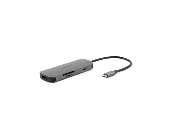 Концентратор Acer USB-C 7-in-1 3xUSB 3.2 + HDMI + USB-C + PD + SD gray (HP.DSCAB.018), изображение 2