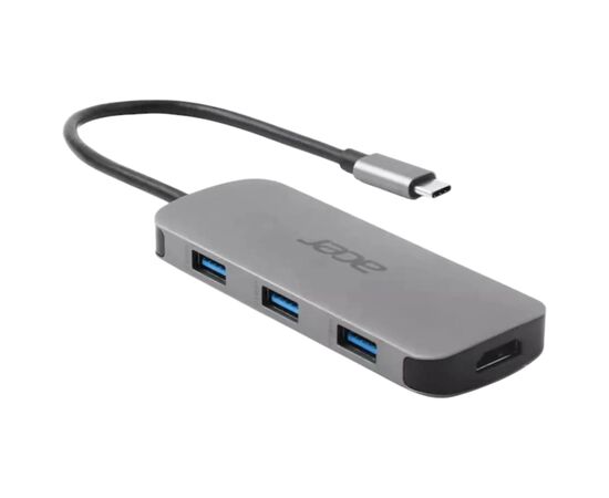 Концентратор Acer USB-C 7-in-1 3xUSB 3.2 + HDMI + USB-C + PD + SD gray (HP.DSCAB.018)