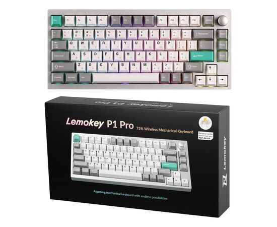 Клавіатура Lemokey P1 Pro Super Banana RGB Wireless/Bluetooth/USB Space Silver (P1P-X4-UA), зображення 10