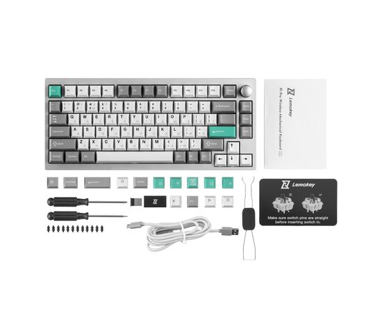 Клавіатура Lemokey P1 Pro Super Banana RGB Wireless/Bluetooth/USB Space Silver (P1P-X4-UA), зображення 2
