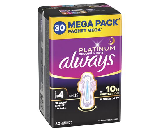 Гигиенические прокладки Always Platinum Secure Night Размер 4 30 шт. (8700216784573), изображение 2