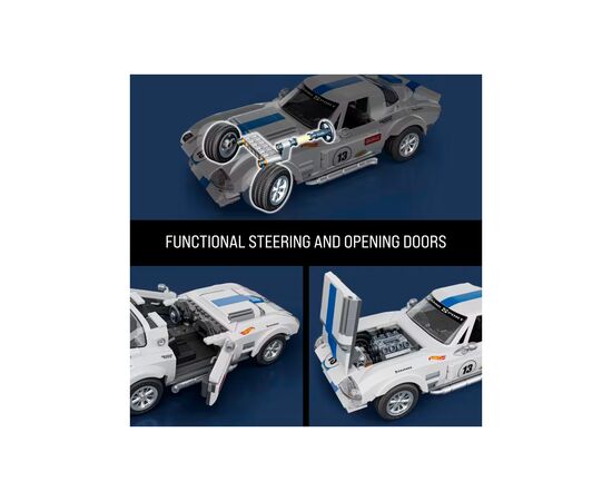 Машина Hot Wheels Brick Shop Elite Corvette Grand Sport 918 деталей (JGR31), изображение 5