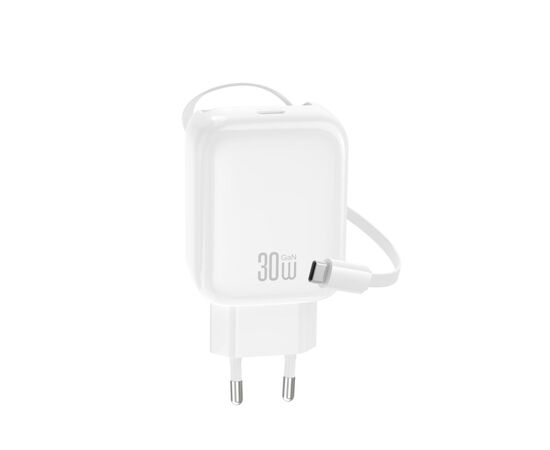 Зарядний пристрій XO 1xUSB-C PD30W GaN + cable USB-C to USB-C (XO-QC17)