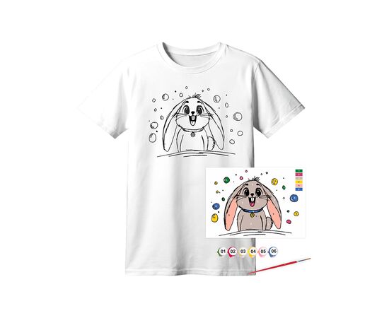 Набор для творчества Rosa футболка-розмальовка, Funny Вunny, бавовна 100, розмір XS (4823098544838)