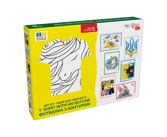 Набор для творчества Rosa футболка-розмальовка, Unicorn, бавовна 100, розмір S (4823098543800), изображение 2