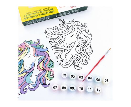 Набор для творчества Rosa футболка-розмальовка, Unicorn, бавовна 100, розмір S (4823098543800), изображение 4
