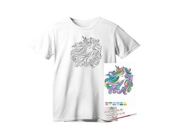 Набор для творчества Rosa футболка-розмальовка, Unicorn, бавовна 100, розмір S (4823098543800)