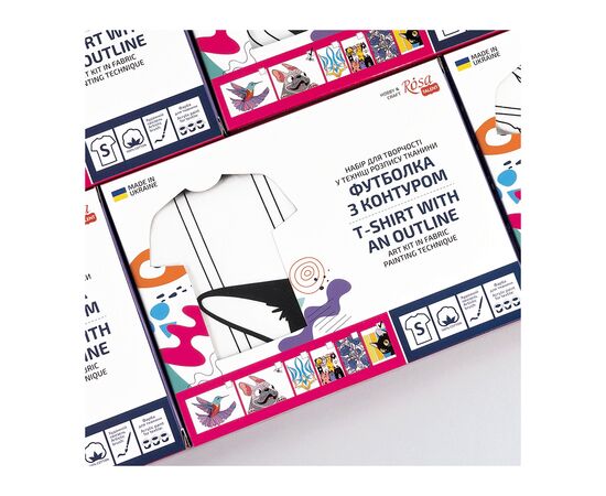 Набор для творчества Rosa футболка-розмальовка, Чорний кіт, бавовна 100, розмір S (4823098542070), изображение 3