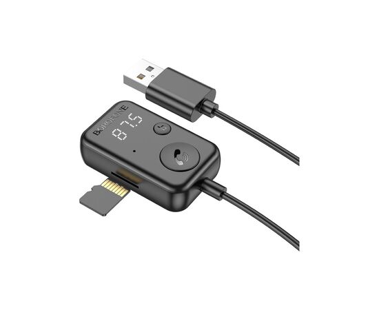 FM модулятор BOROFONE BC49, Black, Box, зображення 6