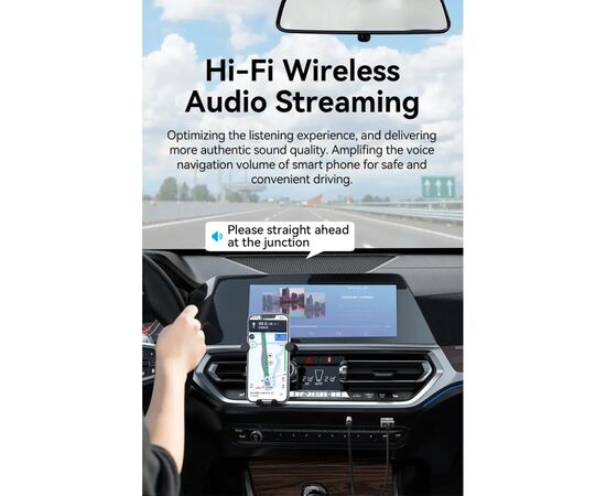 FM модулятор Vention AUX TRS 3.5мм USB Bluetooth 5.0 Coiled Cable 1.5M Gray Zinc (NAGHG), изображение 10