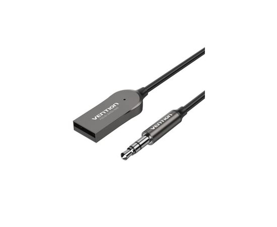 FM модулятор Vention AUX TRS 3.5мм USB Bluetooth 5.0 Coiled Cable 1.5M Gray Zinc (NAGHG), изображение 2