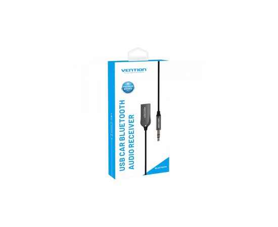 FM модулятор Vention AUX TRS 3.5мм USB Bluetooth 5.0 Coiled Cable 1.5M Gray Zinc (NAGHG), изображение 4