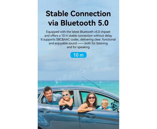 FM модулятор Vention AUX TRS 3.5мм USB Bluetooth 5.0 Coiled Cable 1.5M Gray Zinc (NAGHG), изображение 8