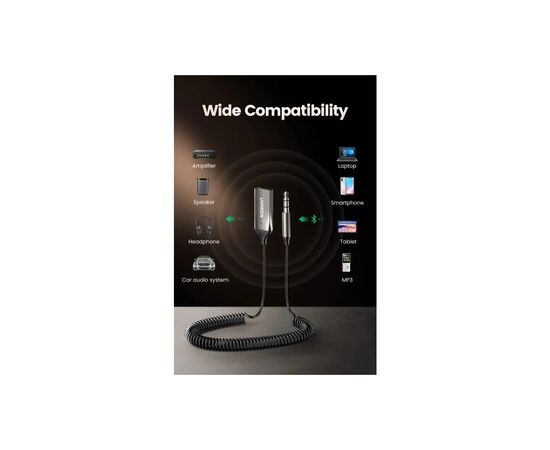 FM модулятор Ugreen Bluetooth 5.0 Aux with mic CM309 UGREEN Black (70601), изображение 10