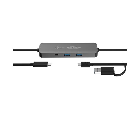 Концентратор J5create USB-C + USB A to 2xUSB + USB-C switch hub (JCH462-N), зображення 3